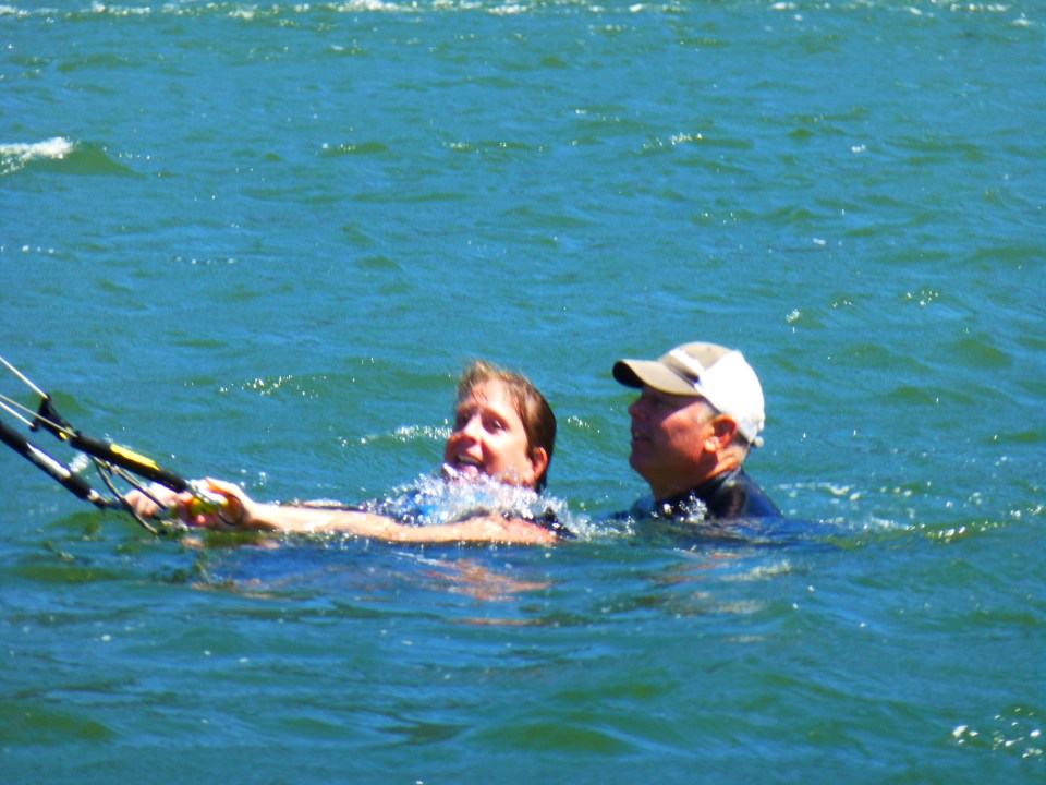 teaching a student how to fly a kite
